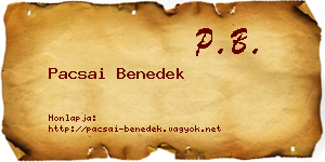 Pacsai Benedek névjegykártya
