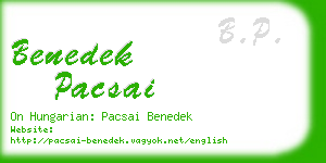 benedek pacsai business card
